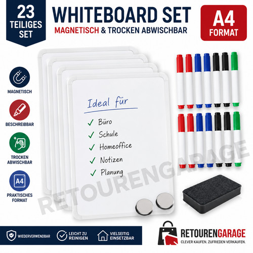 Whiteboard set magnetisch 4 - set,